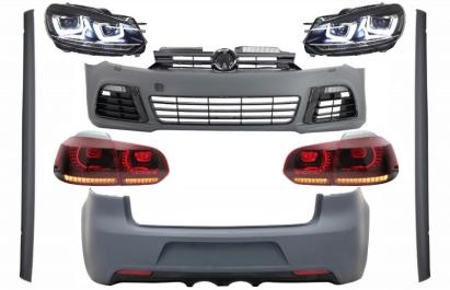 Pachet exterior VW Golf 6 R20 Look cu faruri LED si stopuri dinamice