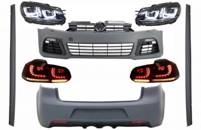 Pachet exterior VW Golf 6 R20 Look cu faruri LED RHD si stopuri LED