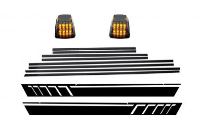 Bandouri laterale negru mat cu stickere si lampi LED pentru Mercedes G-Class W463