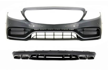 Bara Fata cu Difuzor Mercedes C-Class W205 S205 AMG Sport Line (2014-2020) C63S Design