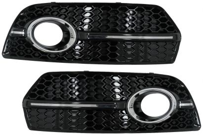 Grile laterale Audi Q5 8R SUV RS Design, negru lucios cu insertii chrome
