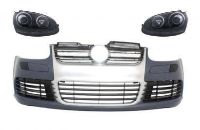 Bara fata R32 cu faruri pentru VW Golf 5 si Jetta, Aluminiu Look