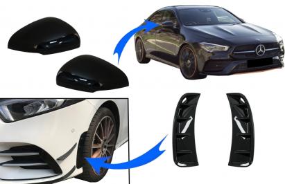 Capace oglinzi si grile laterale Mercedes A-Class W177/V177 Night Package