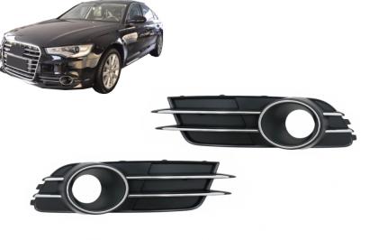Grile laterale bara fata Audi A6 C7 4G 2012-2015, negru mat cu crom