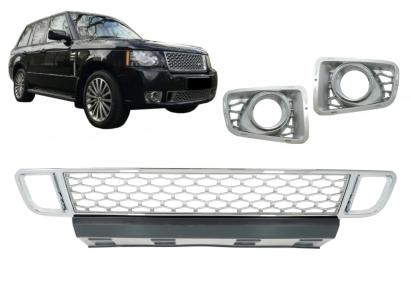 Grilă bară față cu ornamente proiectoare pentru Range Rover L322 2010-2012 crom