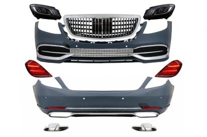 Pachet exterior Mercedes S-Class W222 Facelift S63 M-Design cu faruri LED