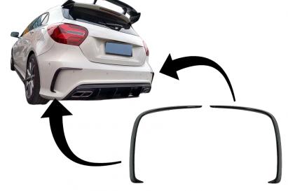 Ornamente Bara Spate Flapsuri Mercedes A-Class W176 (2012-2018) Negru Lucios