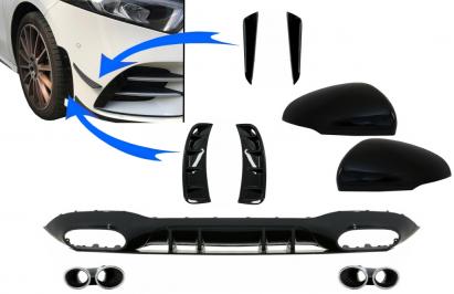 Pachet exterior Mercedes A-Class V177 Sedan 2018-2022 negru lucios