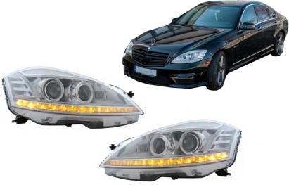 Faruri LED pentru Mercedes S-Class W221 2005-2009 Facelift Look LHD