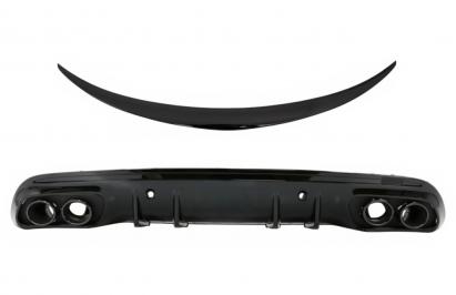 Difuzor cu ornamente evacuare si eleron portbagaj Mercedes C-Class W205 AMG Sport