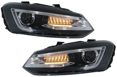 Faruri LED VW Polo MK5 6R 6C 61 (2011-2017) RHD Devil Eye Look