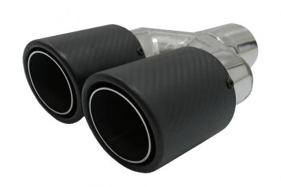 Toba Ornament Evacuare Fibra Carbon Mat Orificiu de admisie 5.8 cm Partea Stanga