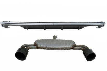 Difuzor bara spate cu evacuare neagra pentru Audi A3 8V Hatchback Sportback S3