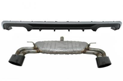 Difuzor bara spate cu evacuare dubla Audi A3 8V Facelift Hatchback S3 Design