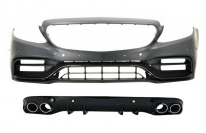 Bara fata C63 Design cu difuzor si ornamente evacuare Mercedes C-Class A205 C205 2014-2019