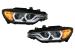 Faruri Full Angel Eyes LED DRL BMW 3 Series F30 F31 Sedan Touring (10.2011-05.2015) Negre