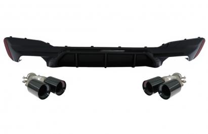 Difuzor bară spate negru lucios cu ornamente evacuare BMW Seria 5 G30/G31