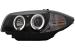 Faruri Angel Eyes negre pentru BMW Seria 1 E81 E82 E87 E88 2004-2011