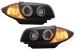 Faruri Angel Eyes negre pentru BMW Seria 1 E81 E82 E87 E88 2004-2011