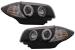 Faruri Angel Eyes negre pentru BMW Seria 1 E81 E82 E87 E88 2004-2011