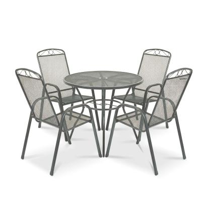 Set mobilier de grădină Leziter Melko 4+1 din oțel, antracit