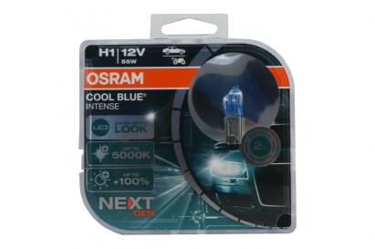 Set 2 Becuri Auto Moto Halogen NEXT GEN Osram Cool Blue Intense 64150CBN-HCB H1 12V