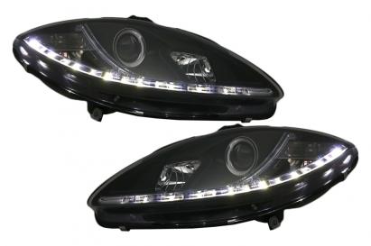 Faruri LED DRL negre pentru Seat Leon 1P, Altea si Toledo 2005-2009