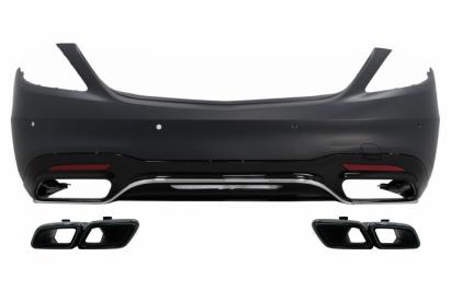 Bară spate cu difuzor și ornamente evacuare negre pentru Mercedes S-Class W222