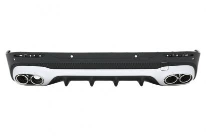 Difuzor bara spate Mercedes GLB X247 SUV cu ornamente evacuare crom