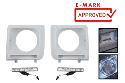 Carcasa faruri cu Lumini de zi dedicate LED DRL Mercedes G-Class W463 (2002-2018) G65 Design Crom