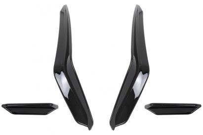 Ornamente bară față tip flapsuri VW Golf 8 GTI/R-Line 2020+ negru lucios