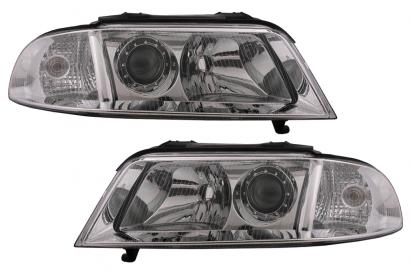 Faruri crom Audi A4 B5 Facelift 1999-2000, set stanga-dreapta