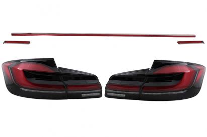 Stopuri LED BMW Seria 5 F10 (2011-2017) Rosu Negru cu Semnal Dinamic LCI G30 Design