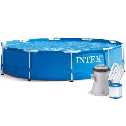 Piscina cu cadru metalic Intex 305x76 cm, 4500 l, rotunda, cu pompa