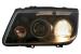 Faruri Angel Eyes negre pentru VW Bora 1998-2005 cu reglaj electric