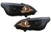 Faruri 3D LED Angel Eyes BMW Seria 5 E60 E61 (2003-2007) LCI Design Negru