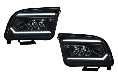 Faruri Full LED Ford Mustang V Pre-Facelift (2005-2009) Negru cu Semnal Dinamic Secvential