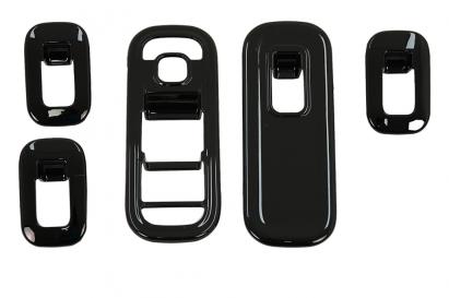 Ornamente interior Butoane Geamuri Mercedes A-Class W177 V177 (2018-Up) Negru Lucios LHD