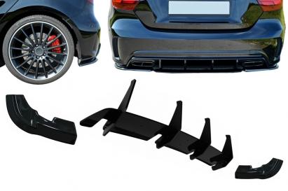 Kit extensii difuzor bară spate Mercedes A-Class W176 A45, negru lucios