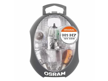 Trusa Lampi de Rezerva OSRAM 7 Bucati H1 H7 P21W PY21W P21/5W R5W W5W Set de Lampi Auto