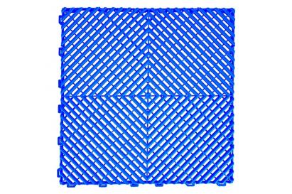 Pardoseală modulară ventilată albastră pentru garaj, depozit și atelier