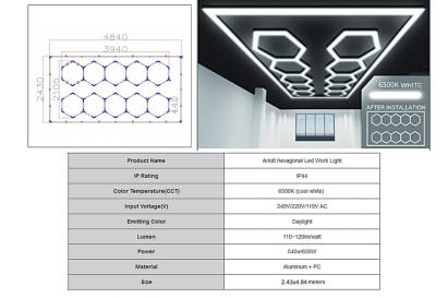 Sistem de Iluminare Plafon Hexagon / HoneyComb 3,94 x 2,10 m