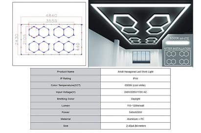 Sistem iluminare plafon hexagonal LED Honeycomb 3,56 x 2,10 m