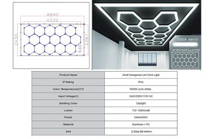 Sistem de iluminare plafon hexagonal LED Honeycomb 4,33 x 2,28 m