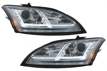 Faruri Xenon LED DRL Audi TT 8J (2006-2010) Crom Semnal Dinamic