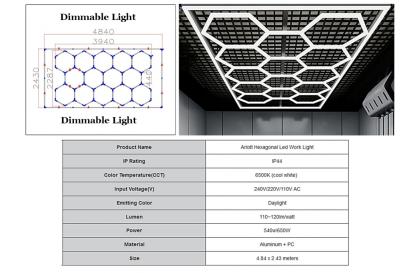 Sistem iluminare plafon hexagonal LED HoneyComb 3,94 x 2,29 m reglabil