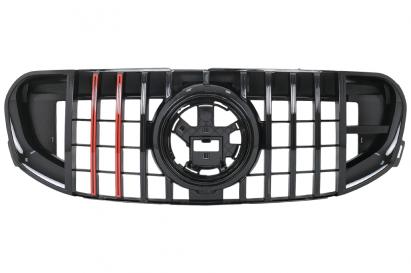 Grila Centrala Mercedes GLS SUV X167 (2019-2023) GTR Look Negru cu Insertii Rosii
