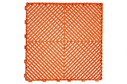 Pardoseală modulară ventilată portocalie pentru garaj, depozit și atelier