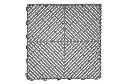 Pardoseală modulară ventilată gri deschis pentru garaj, atelier și depozit