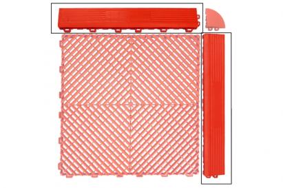 Margine pardoseala modulara ventilata rosie pentru garaj si depozit